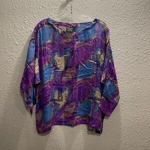 Vintage Chez Zvanni 100% Silk Blouse.